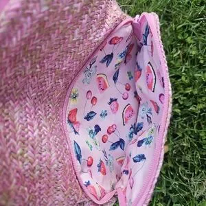 Vera Bradley Pink Woven Backpack with Floral/Cherry Design Vera Bradley | Bags | Vera Bradley Pink Woven Backpack With  main image 4